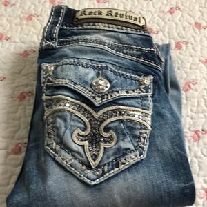 Women’s rock revival jeans factory distressing